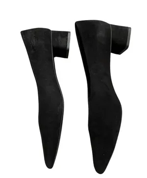 Everlane The V Heel Black Suede Pumps Women’s Size 9.5 Block Heel Versatile thumbnail 1