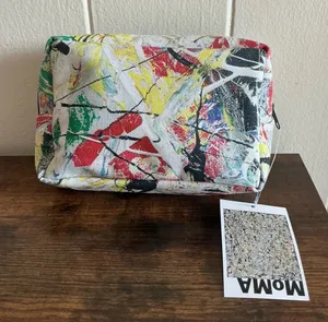 Vintage Rare MOMA X Jackson Pollack NWT Medium Cosmetic Makeup Zip Bag Pouch thumbnail 1