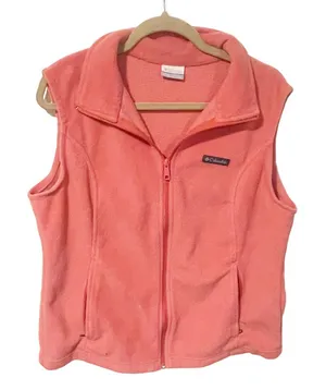 Columbia Size‎ XL Pink Fleece Full Zip Collared Vest thumbnail 1