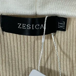 Zesica Ribbed Knit Sweater Midi Dress Off Shoulder Women‎ Xl Beige/Cream New A57 thumbnail 3