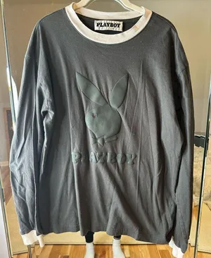 Playboy: Black and White Contrast Logo Long Sleeve thumbnail 2