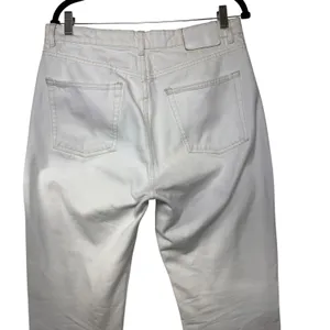 Zara Women Off White High Waisted Straight Leg Raw Hem Jeans Size 10 thumbnail 9