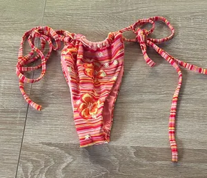 Blackbough Pink and Orange Striped Bikini Bottom thumbnail 1