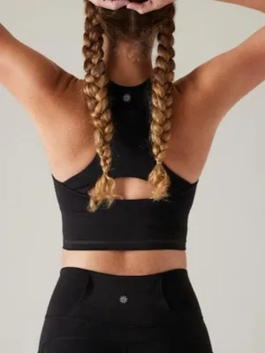 Athleta M Conscious Train Pocket Crop Bra Medium Cup D-DD Purple Black thumbnail 3