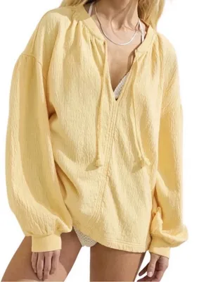 Aerie Easy‎ Street Sweatshirt yellow size medium beach comfy thumbnail 1