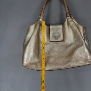KATE SPADE‎ Gold Pebbled Leather Bexley Stevie Satchel Shoulder Bag Turn Lock thumbnail 14