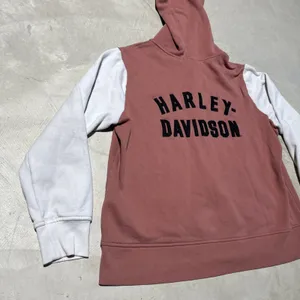 Harley Davidson Women's SZ 2XL Light Pink Hooded Zippered Sweater Embroidered thumbnail 3