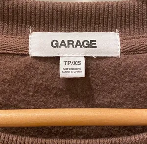 Garage Brown College Crop Sweatshirt Cozy Retro Oversized XS Athletic thumbnail 4