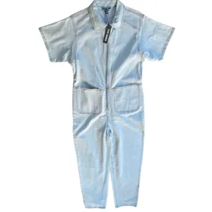 NWT Steve Madden Eira Denim Jumpsuit Stone Wash Blue Size XS Retail $129.00 thumbnail 4
