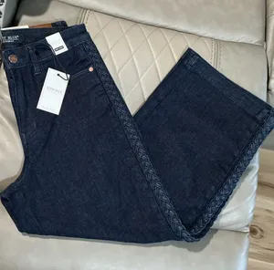 Judy Blue Dark Blue Braided Trim Wide Leg Jeans thumbnail 1