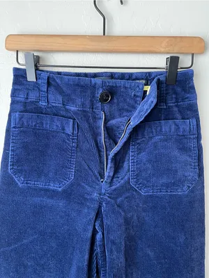 Maeve Anthropologie Wide Leg Corduroy Colette Crop Royal Blue Pants Size 26 thumbnail 4