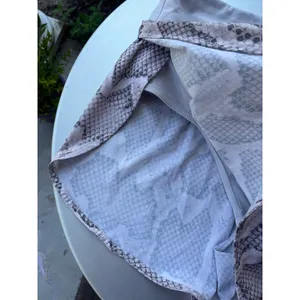 Varley Womens Grey Snakeskin‎ Print Running Shorts Zipper Pocket Size L thumbnail 3