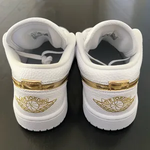 New NIKE Air Jordan 1 Retro Low 'White Metallic Gold' thumbnail 8