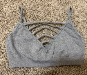 NUX Gray Strappy Bralette | Size S | New Without Tags thumbnail 1