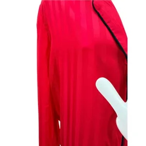 House of Harlow 1960 Red Satin Shadow Stripe Pajama Set Large Button Down Pants thumbnail 6
