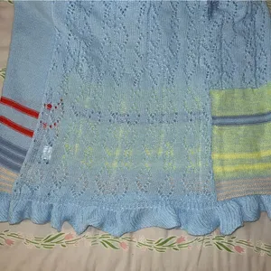 Light Blue One-Shoulder Crochet Maxi Dress thumbnail 5