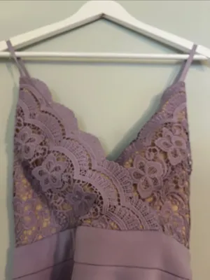 Francesca's Collections Lavender Lace A-Line Slip Dress thumbnail 3