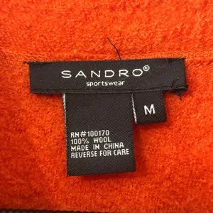 Sandro Sz M‎ Statement Boho Cozy Orange Textured Wool Swing Coat Jacket Colorful thumbnail 5
