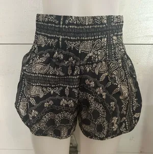 FP Movement by Free People Black Paisley High-Waist Active Shorts thumbnail 1