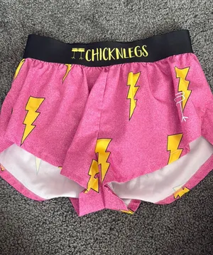 Pink Lightning Bolt ChicknLegs Athletic Running Shorts Size XXS thumbnail 1