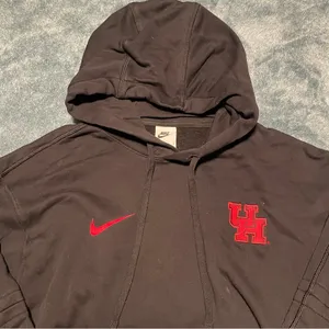 Nike Women's‎ Black University of Houston Hoodie with Red UH Logo Size Large thumbnail 2