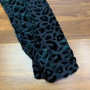 ASOS Leopard Print Velvet Bodysuit Womens 8 One‎ Shoulder Long Sleeve Top Green thumbnail 3
