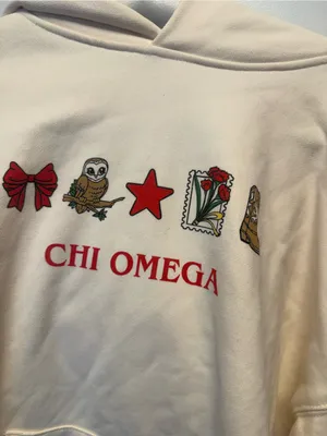 Chi omega custom heavyweight hoodie Red Size M thumbnail 2