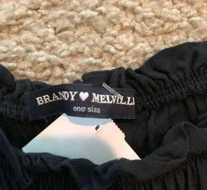 Brandy Melville Black off the shoulder long sleeve romper washed once thumbnail 4