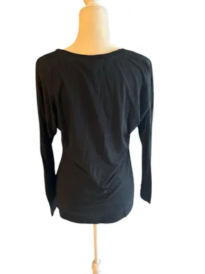Nike Black Long Sleeves w Bold Pink Logo thumbnail 2