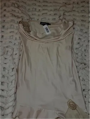 Motel Women's Cream and Pink Dress thumbnail 1