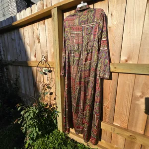 NWOT Urban Modesty Colorful Print Button Dress XL thumbnail 9