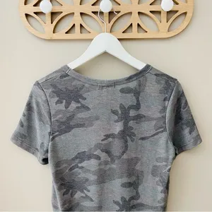Altar'd State Crop Camo Top Tee Shirt Gray Sz Small thumbnail 7