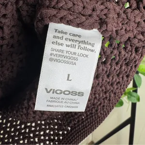NWT Vigoss Trendy Chocolate Coffee Brown Chunky Knit Sweater Vest L Large NEW thumbnail 10