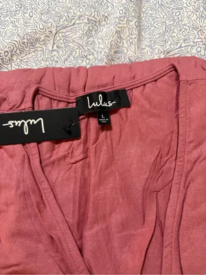 NWT Lulus Rusty Rose Pink V-Neck Jersey Knit Maxi Dress Size Large Stretch thumbnail 4