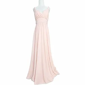Lulus Baby‎ Pink Maxi Dress Pleated V Neck Strappy Formal Small Elegant Flowy thumbnail 13