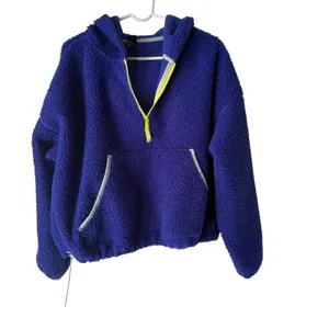 Wild Fable Womens Purple Fleece Sherpa Quarter Zip Hoodie‎ Top XXL Plus thumbnail 2