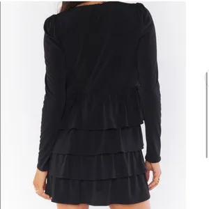 Show me your mumu long sleeve tiered mini dress black size S thumbnail 3