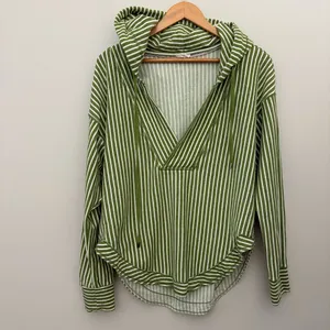 Anthropologie Pilcro Green Wharfside Striped Hoodie‎ 100% Cotton Size M thumbnail 4