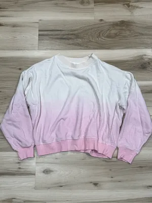 LoveShackFancy Elvira Dip Dyed Embroidered Sweatshirt Women’s Small thumbnail 2