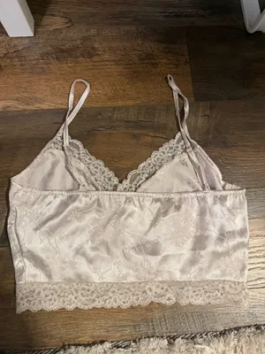 Satin lace going out top White thumbnail 3