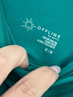 Aerie OFFLINE Real Me Crossover Flare Leggings Green Yoga Pants Athleisure Y2K M thumbnail 4