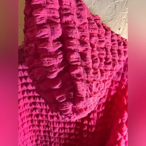 Source Unknown Hot Pink Bubble Textured Hoodie M Y2K retro thumbnail 10