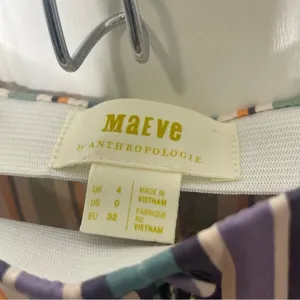 Maeve Anthropologie Freya Satin Multi Stripe Button Front Midi Skirt Xs/0 349 thumbnail 4