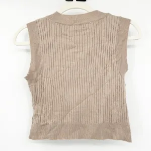 IceBird Womens Minimalist Cozy Ribbed Knit Sweater Vest Knit Tank Top Size S Tan thumbnail 5