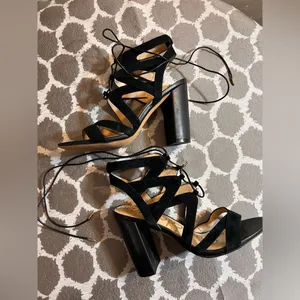 Sam Edelman Black Strappy Heeled Sandals party wedding prom event summer elegant thumbnail 9