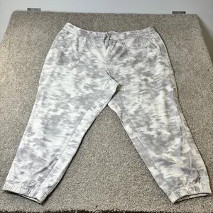 Athleta Farallon Printed Jogger Lightweight Activewear Pants Gray White Size 26W thumbnail 1
