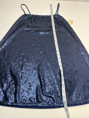 Intimately Free People Time To Shine Navy Blue Sequin Slip Dress Mini XS NEW thumbnail 8