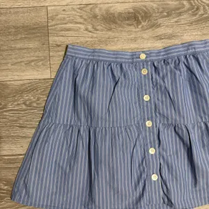 Madewell 100% Cotton‎ Blue White Striped Button Front Tiered Mini Skirt Size M thumbnail 8