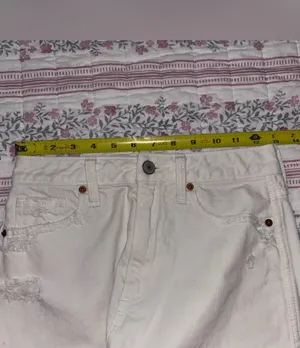 Abercrombie & Fitch White Distressed Skirt thumbnail 7