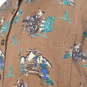 Ariat Womens Sleeveless Western Rodeo Print Button Down Shirt Brown Boho Cowgirl thumbnail 3